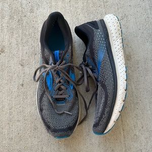 Brooks Glycerin 18 Mens 12 D Gray Blue Running Shoes Sneakers Trainers